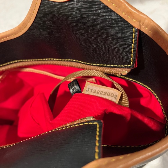 Dooney & Bourke Saffiano Leather Maddie Tote - Black & Tan - Picture 5 of 10